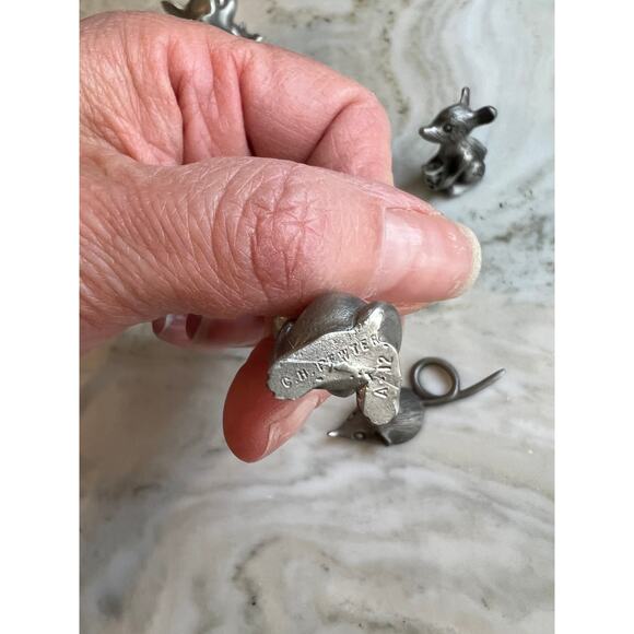Lot of vintage pewter Mouse figurines figures - Picture 9 of 10